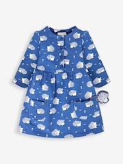 JoJo Maman Bébé Denim Blue Hedgehog Button Front Dress - Image 1 of 4