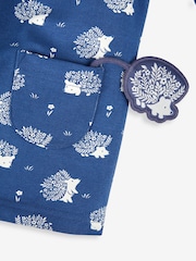 JoJo Maman Bébé Denim Blue Hedgehog Button Front Dress - Image 3 of 4