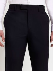 River Island Dark Blue Skinny Twill Suit Trousers - Image 4 of 4