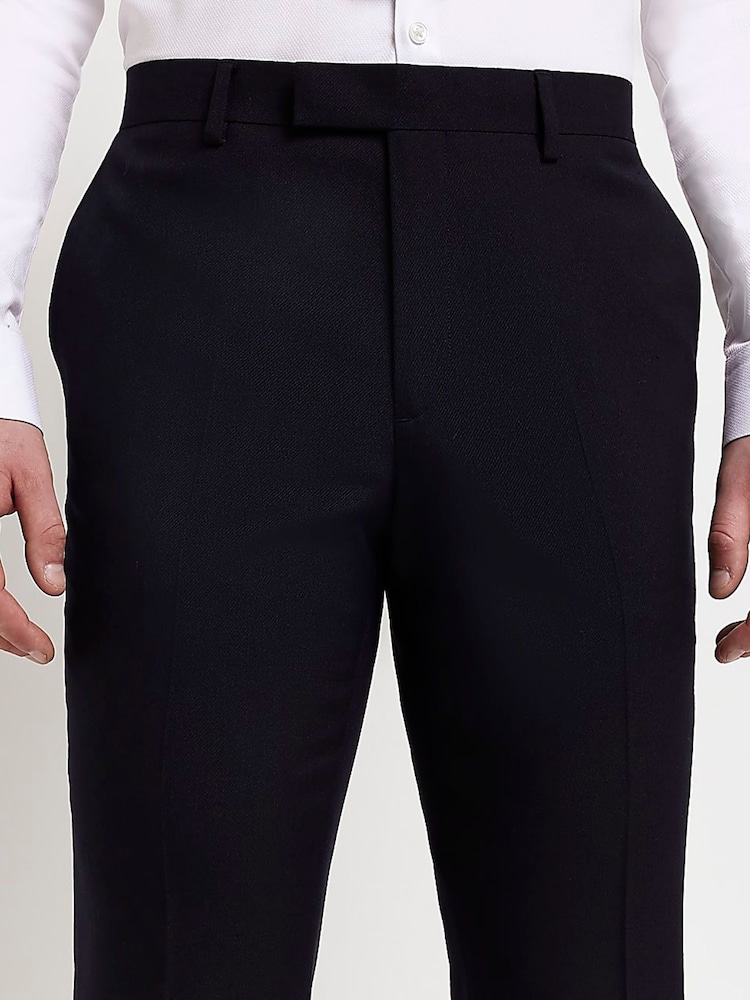 River Island Dark Blue Skinny Twill Suit Trousers - Image 4 of 4 River Island Dark Blue Skinny Twill Suit Trousers - Image 4 of 4