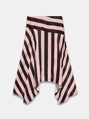 Mint Velvet Brown Satin Striped Midi Skirt - Image 5 of 6