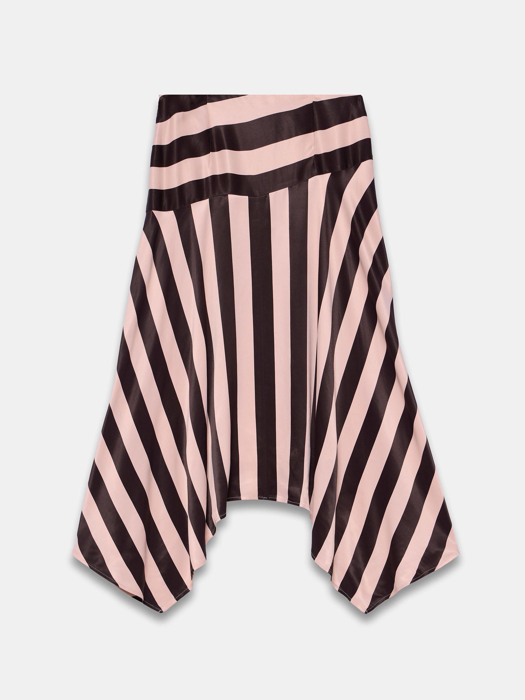 Buy Mint Velvet Brown Satin Striped Midi Skirt from Next USA
