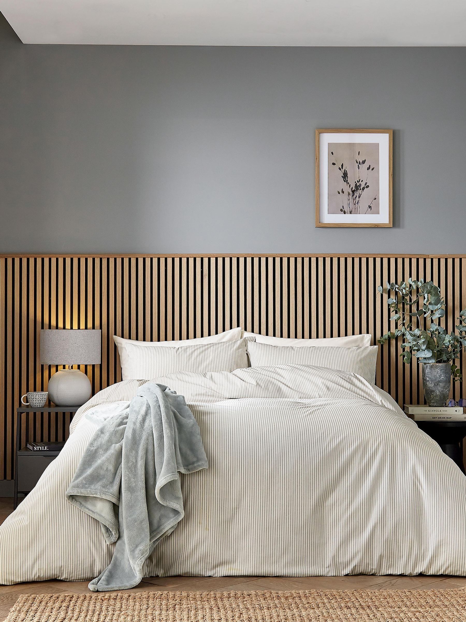Buy Helena Springfield Grey Twill Stripe Cotton Rich Cover Set