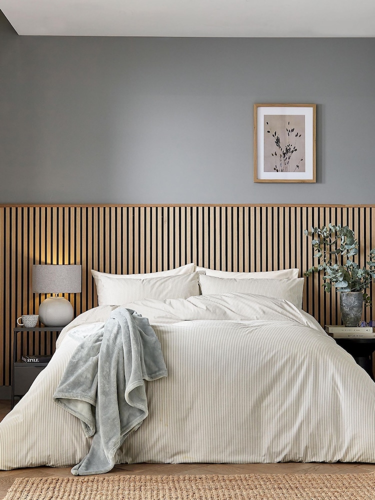 Helena Springfield Grey Twill Stripe Cotton Rich Cover Set - Image 1 of 6 Helena Springfield Grey Twill Stripe Cotton Rich Cover Set - Image 1 of 6
