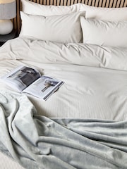 Helena Springfield Grey Twill Stripe Cotton Rich Cover Set - Image 3 of 6
