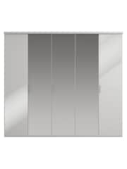 Wiemann Peyton Grey Mirror Semi Fitted 5 Door Wardrobe - Image 2 of 4