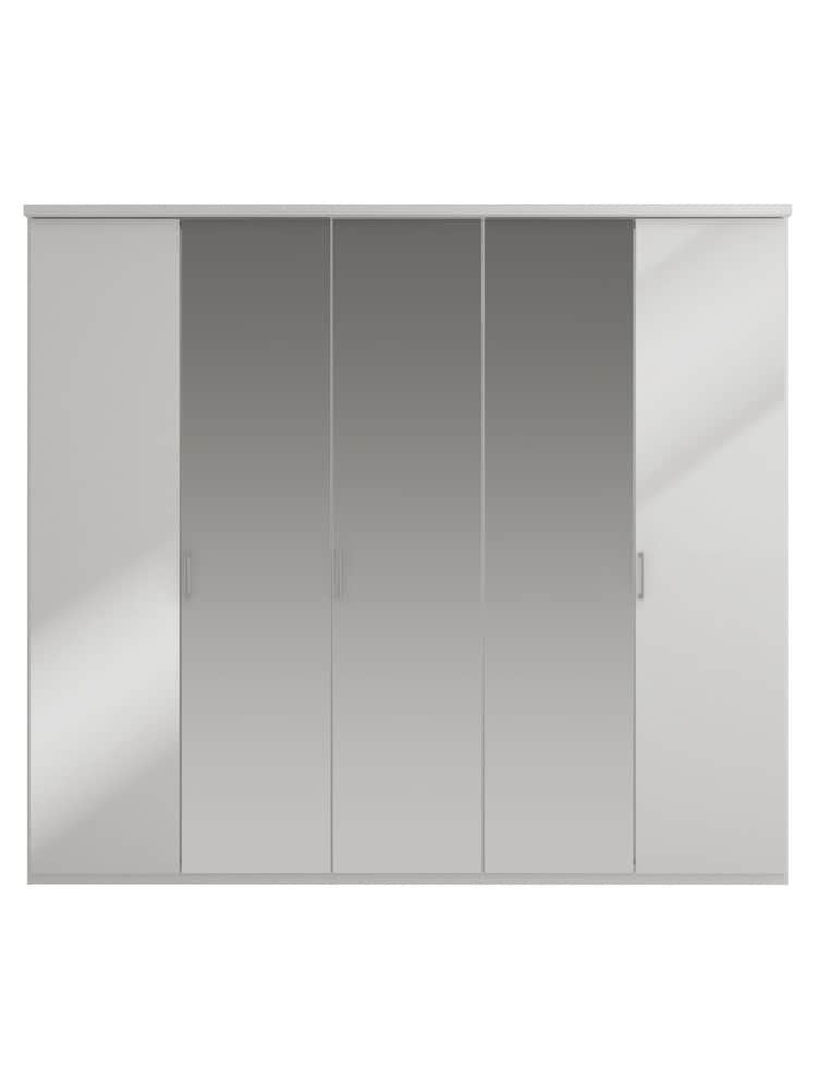 Wiemann Peyton Grey Mirror Semi Fitted 5 Door Wardrobe - Image 2 of 4