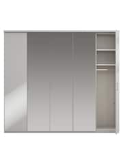 Wiemann Peyton Grey Mirror Semi Fitted 5 Door Wardrobe - Image 4 of 4