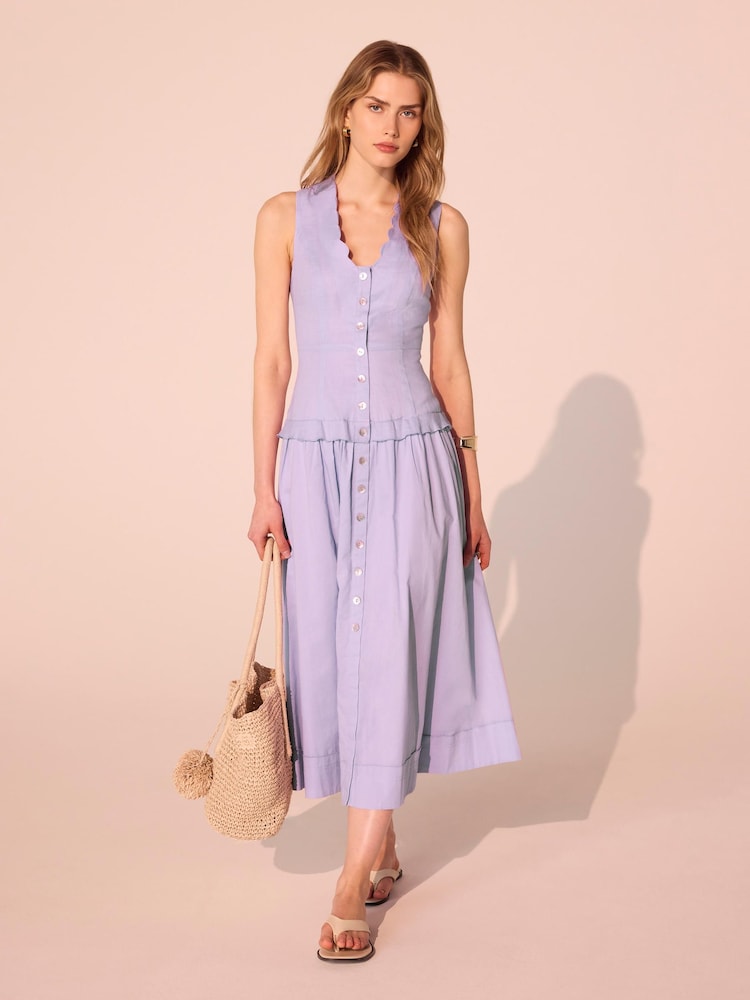 Mint Velvet Purple Linen Maxi Dress - Image 1 of 8