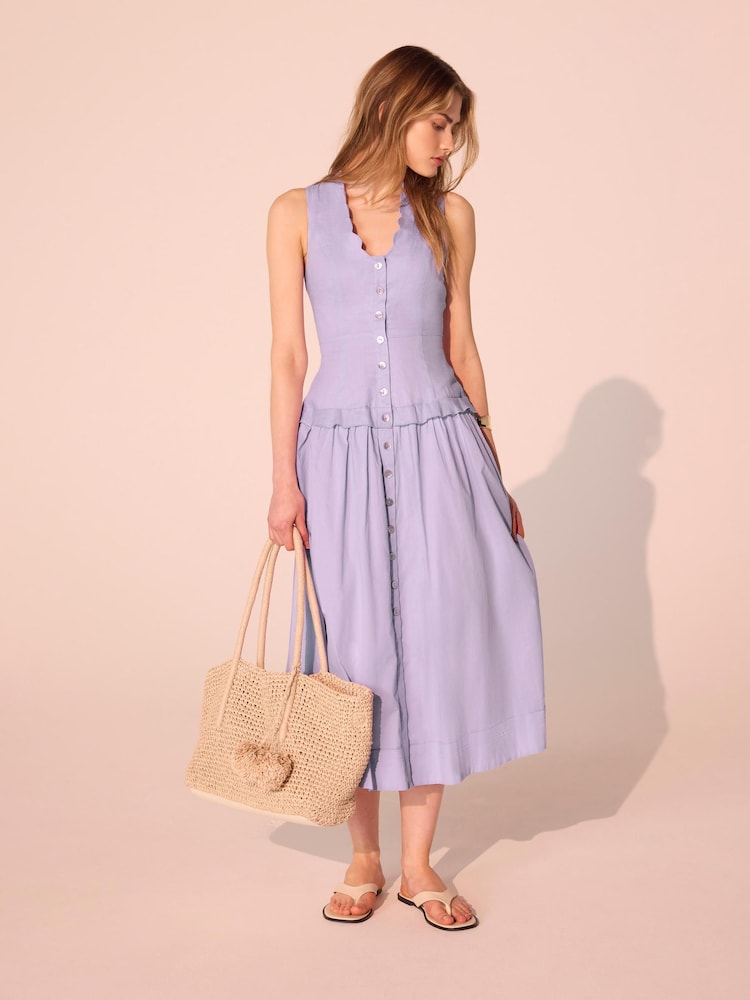 Mint Velvet Purple Linen Maxi Dress - Image 2 of 8