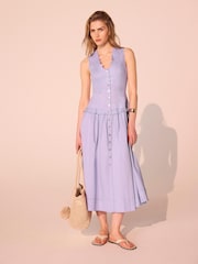 Mint Velvet Purple Linen Maxi Dress - Image 4 of 8