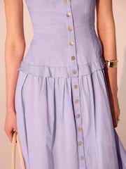 Mint Velvet Purple Linen Maxi Dress - Image 5 of 8