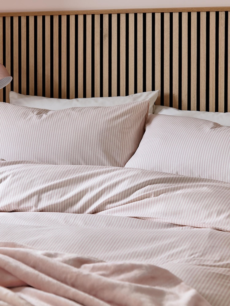 Helena Springfield Pink Twill Stripe Cotton Rich Cover Set - Image 2 of 6 Helena Springfield Pink Twill Stripe Cotton Rich Cover Set - Image 2 of 6