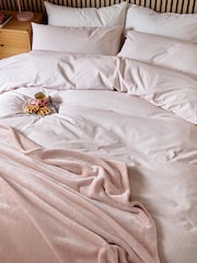 Helena Springfield Pink Twill Stripe Cotton Rich Cover Set - Image 3 of 6