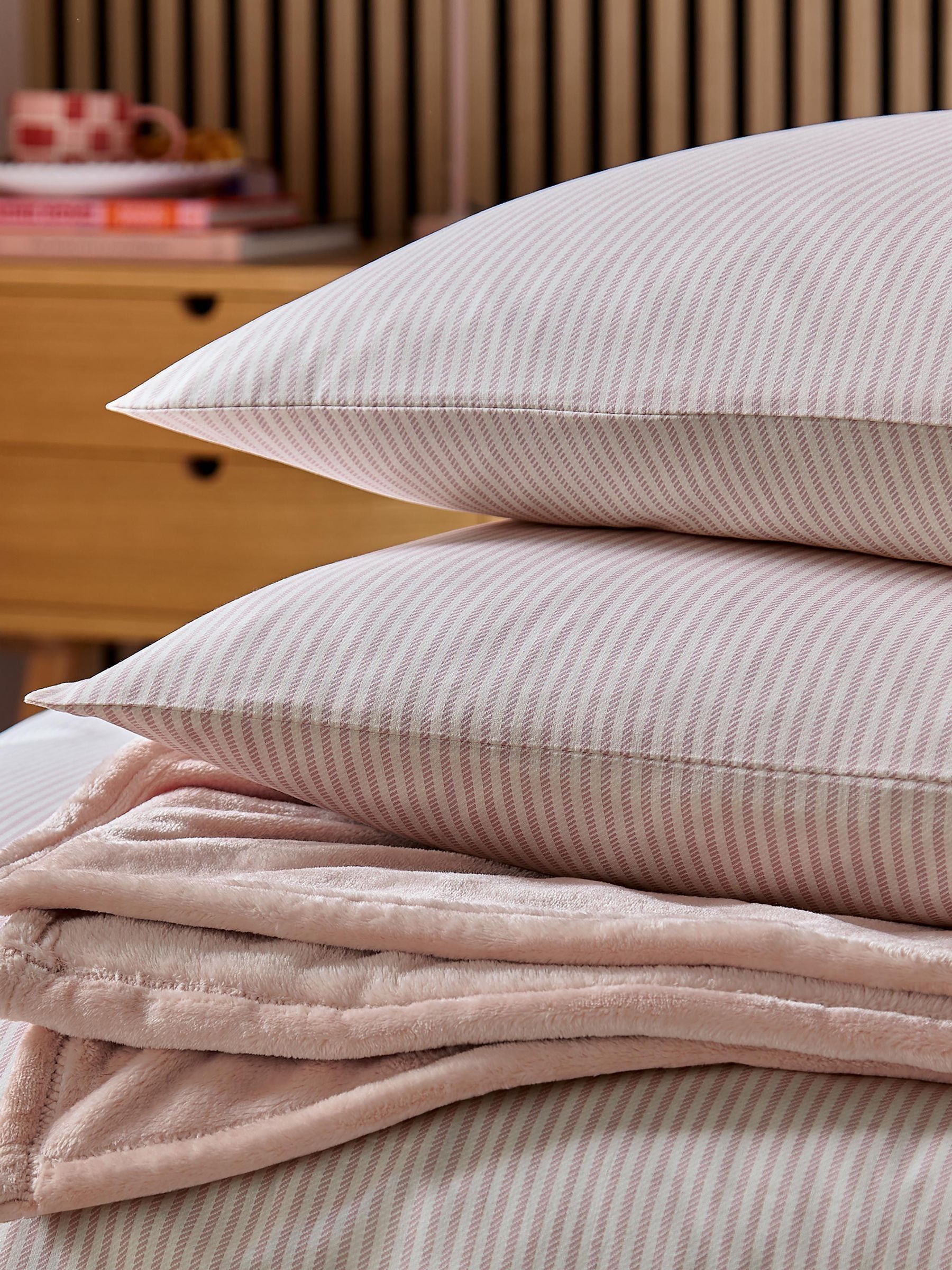 Buy Helena Springfield Pink Twill Stripe Cotton Rich Cover Set