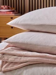 Helena Springfield Pink Twill Stripe Cotton Rich Cover Set - Image 4 of 6