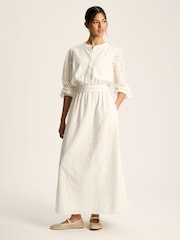 Joules Cassie White Broderie Maxi Dress - Image 1 of 7