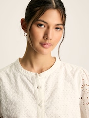 Joules Cassie White Broderie Maxi Dress - Image 5 of 7