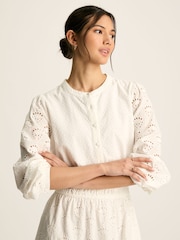 Joules Cassie White Broderie Maxi Dress - Image 6 of 7