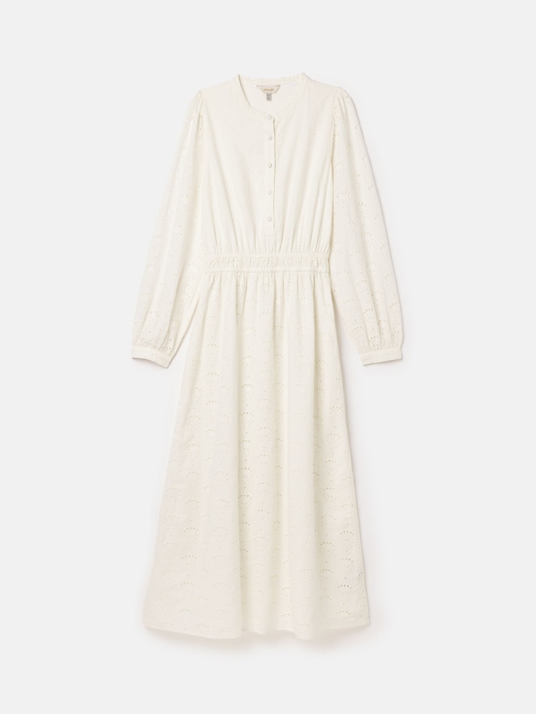 Joules Cassie White Broderie Maxi Dress - Image 7 of 7