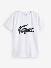 Alb - Lacoste pentru copii mare Crocs logo grafic Tricou - Image 1 of 3