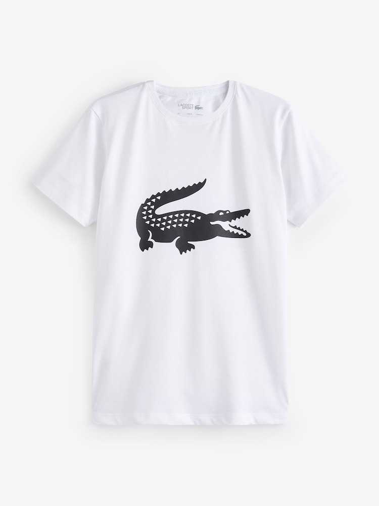 Alb - Lacoste pentru copii mare Crocs logo grafic Tricou - Image 1 of 3