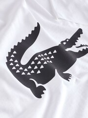 Alb - Lacoste pentru copii mare Crocs logo grafic Tricou - Image 3 of 3