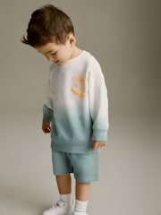 Svetlo modra barvana - Backprint 100% Cotton zgornji del trenirke; majica za treniranje in kratke hlače (3mths-7yrs) - Slika 3 iz 7