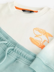Svetlo modra barvana - Backprint 100% Cotton zgornji del trenirke; majica za treniranje in kratke hlače (3mths-7yrs) - Slika 7 iz 7