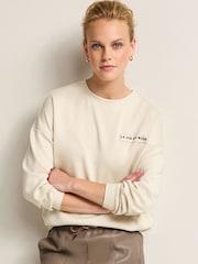 Ecru White La Vie En Rose Slinky Soft Touch Sweatshirt - Image 3 of 7