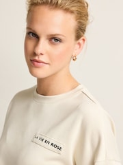 Ecru White La Vie En Rose Slinky Soft Touch Sweatshirt - Image 5 of 7