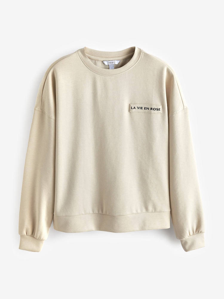 Ecru White La Vie En Rose Slinky Soft Touch Sweatshirt - Image 6 of 7
