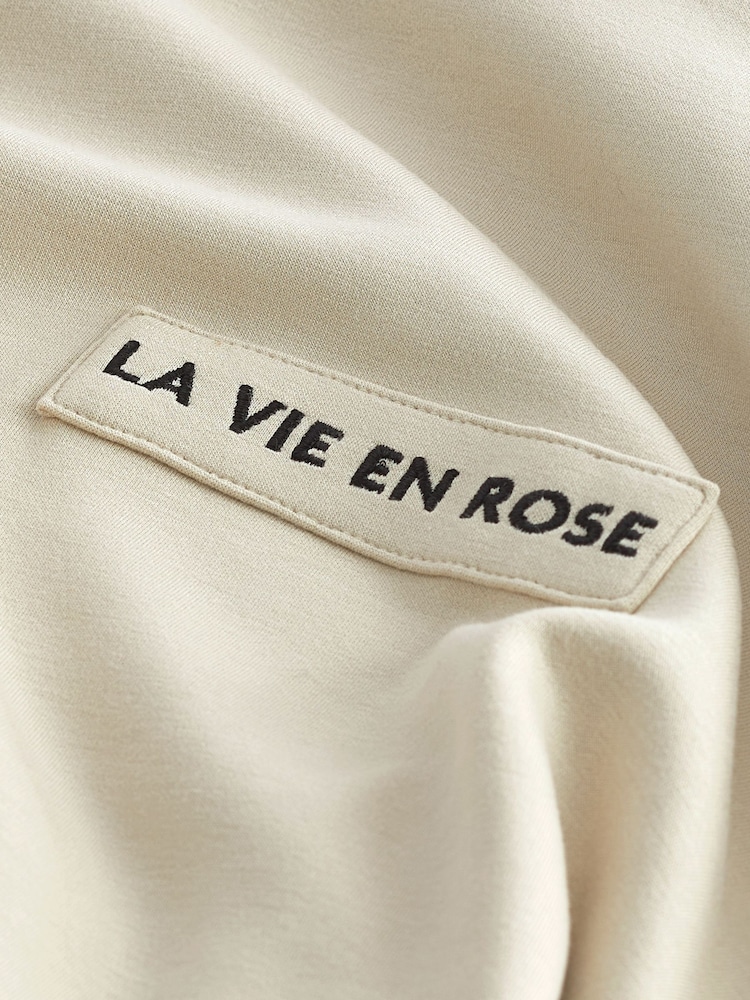 Ecru White La Vie En Rose Slinky Soft Touch Sweatshirt - Image 7 of 7 Ecru White La Vie En Rose Slinky Soft Touch Sweatshirt - Image 7 of 7