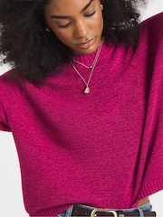 Simply Be Pink Stripe Knitted Peplum Top - Image 4 of 4