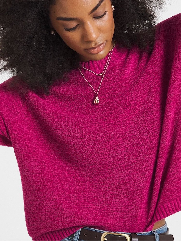 Simply Be Pink Stripe Knitted Peplum Top - Image 4 of 4 Simply Be Pink Stripe Knitted Peplum Top - Image 4 of 4