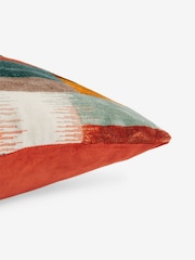 Orange Cut Velvet Retro Etch 40 x 59cm Cushion - Image 2 of 5