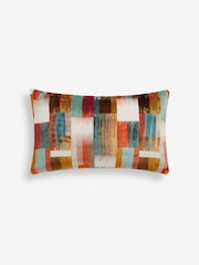 Orange Cut Velvet Retro Etch 40 x 59cm Cushion - Image 4 of 5