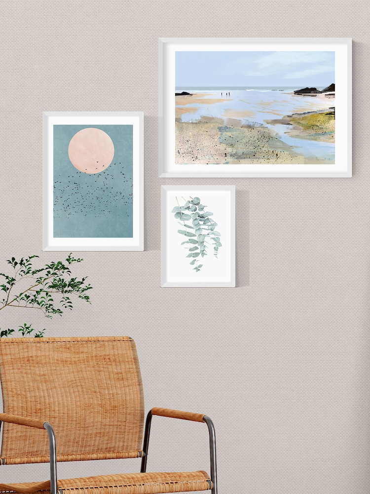East End Prints Blue Beach Wall Set - Image 1 of 1