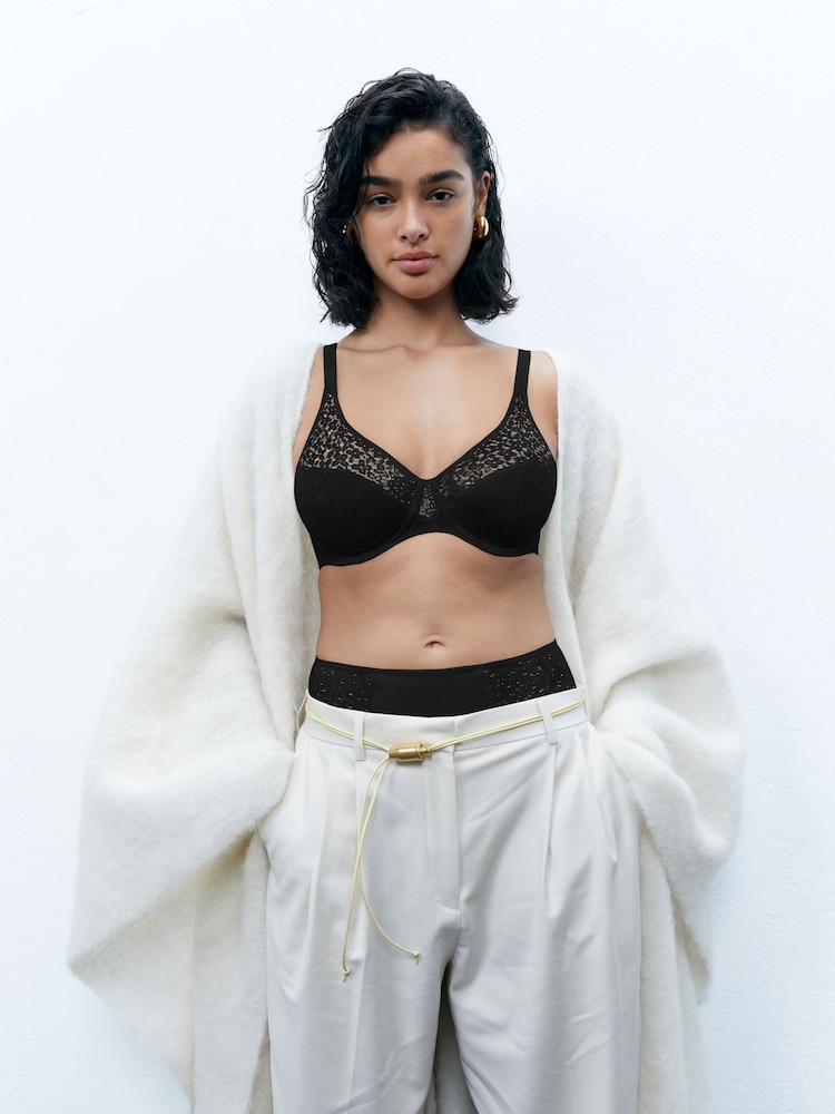 Zwart - Chantelle Norah Soft Feel beugelbeha met bloemen - Image 1 of 7