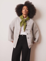 Mint Velvet Grey Wool Blend Toggle Detail Coat - Image 5 of 7