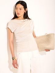 Mint Velvet Natural Drape Detail Top - Image 4 of 8