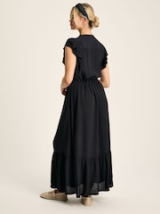 Joules Lillia Navy Blue Tie Waist Tiered Dress - Image 2 of 7