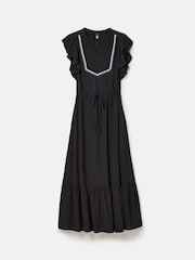 Joules Lillia Navy Blue Tie Waist Tiered Dress - Image 7 of 7