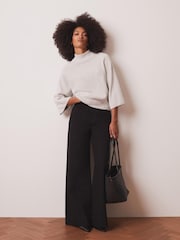 Mint Velvet Grey Cotton Blend High Neck Top - Image 5 of 8