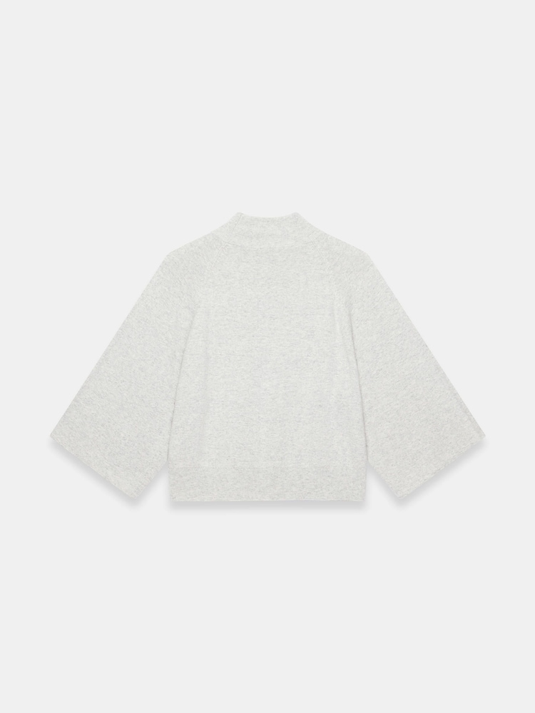 Mint Velvet Grey Cotton Blend High Neck Top - Image 8 of 8