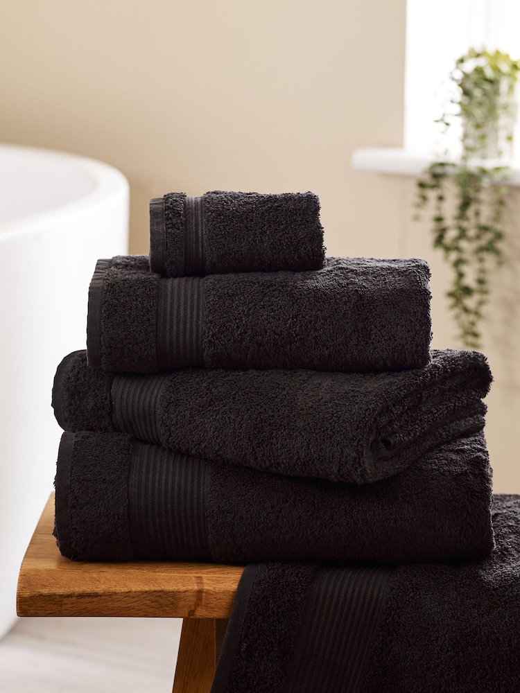 Black Egyptian Cotton Towel - Image 1 of 5