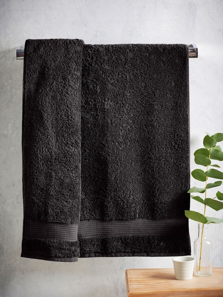 Black Egyptian Cotton Towel - Image 2 of 5
