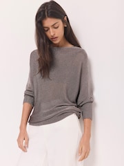 Mint Velvet Silver Metallic Knit Top - Image 2 of 8