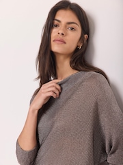 Mint Velvet Silver Metallic Knit Top - Image 4 of 8