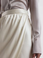 Reiss Ivory Tyra Silk High-Low Wrap Skirt - Image 3 of 5